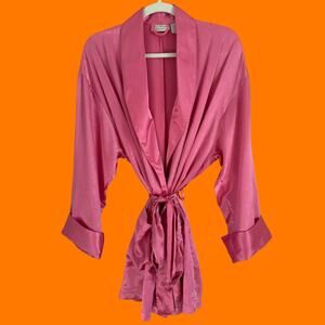 90's vintage pink satin robe gold label P/S victoria's secret